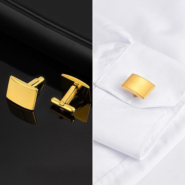 《 QBOX 》FASHION 飾品【GCL-057】精緻個性經典百搭商務方形弧面鈦鋼袖扣(三色)-細節圖6