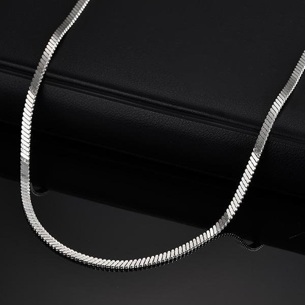 《 QBOX 》FASHION 飾品【GNC-2307】精緻個性光滑螺旋刀片紋理鈦鋼項鍊/扁平鍊-細節圖3