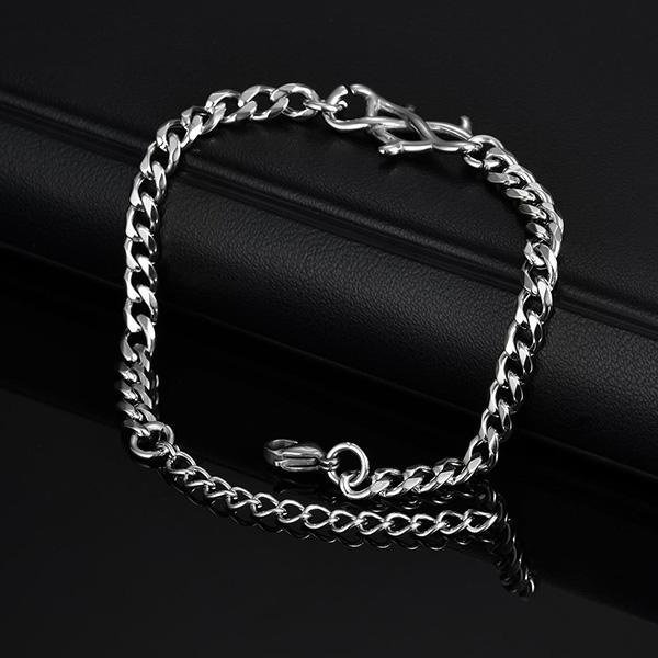 《QBOX 》FASHION 飾品【GBR-2570】 個性無盡羈絆・荊棘平磨環扣鈦鋼手鍊/手環-細節圖5