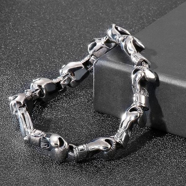 《QBOX 》FASHION 飾品【BK81409】 個性運動風拳擊手套環扣鈦鋼手鍊/手環-細節圖4