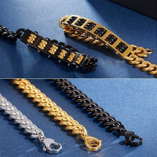 《 QBOX 》FASHION 飾品【BK114897】精緻個性招財如意算盤鈦鋼手鍊/手環(三色)-細節圖5