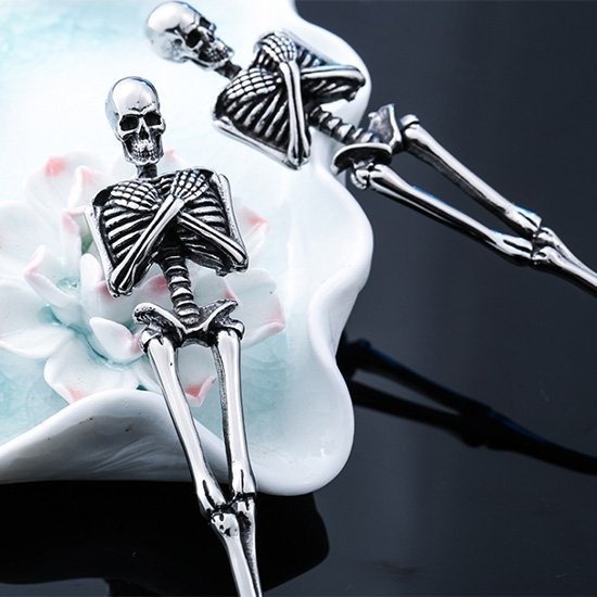 《 QBOX 》FASHION 飾品【B202914】精緻個性骸骨盛宴・骷髏造型餐具組手工鈦鋼餐具叉子/湯匙-細節圖5