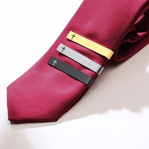 《QBOX 》FASHION 飾品【GTC-012】精緻個性品味招簡約十字架符號鈦鋼鈔票夾/錢夾/領帶夾-細節圖7