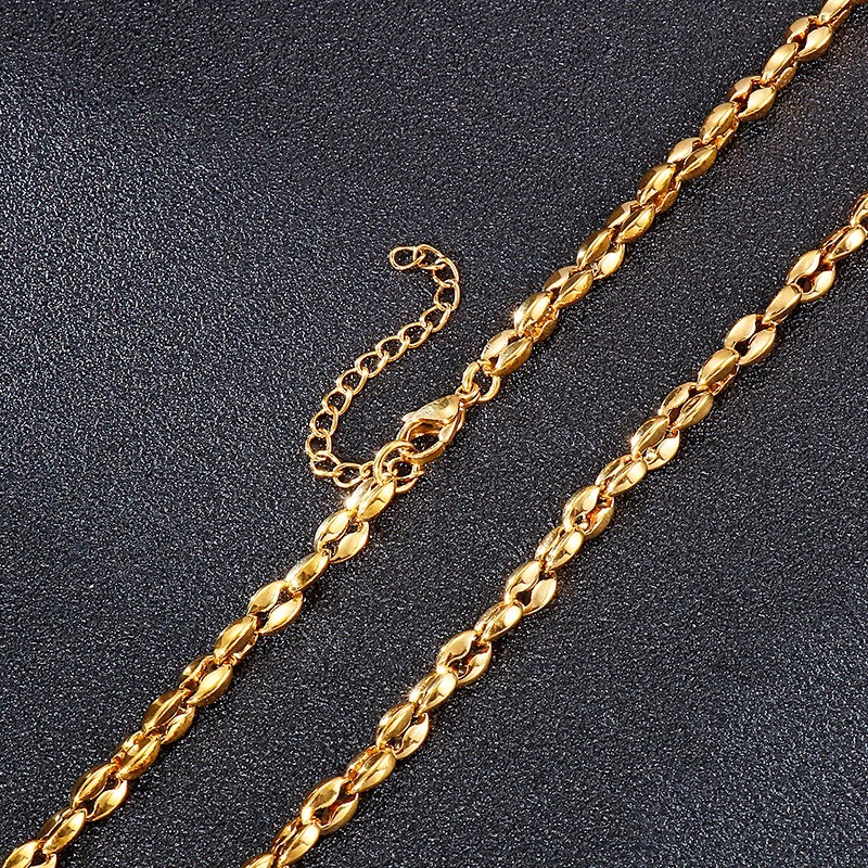 《 QBOX 》FASHION 飾品【NK118591】精緻個性經典多色咖啡豆環扣鈦鋼項鍊/頸鋼鍊-細節圖8