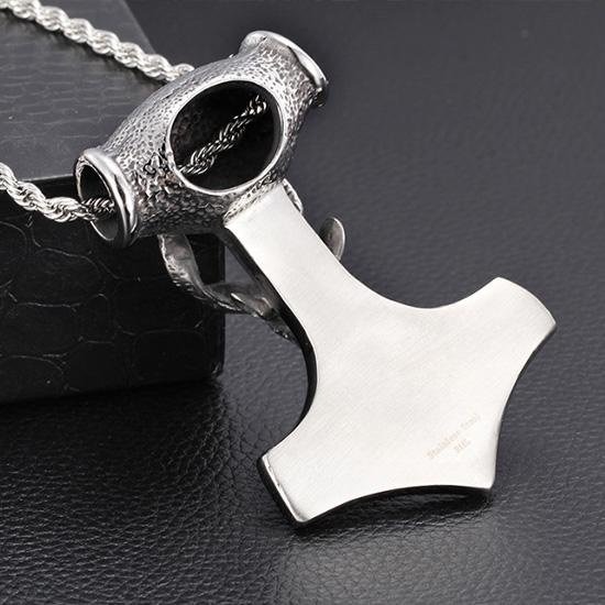 《QBOX 》FASHION 飾品【CBP8-536】精緻個性「戰魂召喚」山羊頭之錘護身符鈦鋼墬子項鍊/掛飾-細節圖5