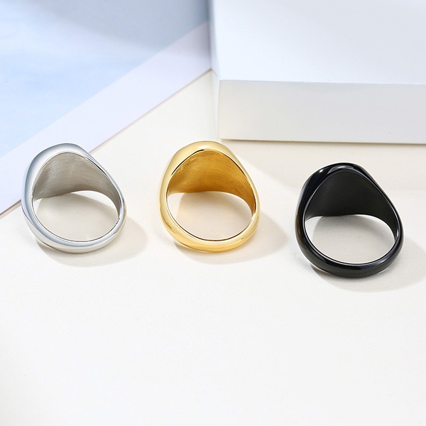 《QBOX 》FASHION 飾品【QRC-448】精緻個性「極簡鋒芒」多色素面橢圓面拋光鈦鋼戒指/戒環-細節圖5