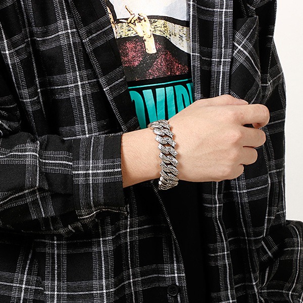 《QBOX 》FASHION 飾品【BK128122】 個性龐克風粗曠北歐編織花紋環扣鑄造鈦鋼手鍊/手環-細節圖8