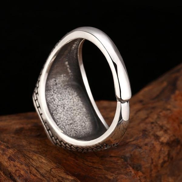 《 QBOX 》FASHION 飾品【TBR56279】精緻個性復古經典方形航海船錨圖案S925純銀戒指/開口戒指-細節圖7