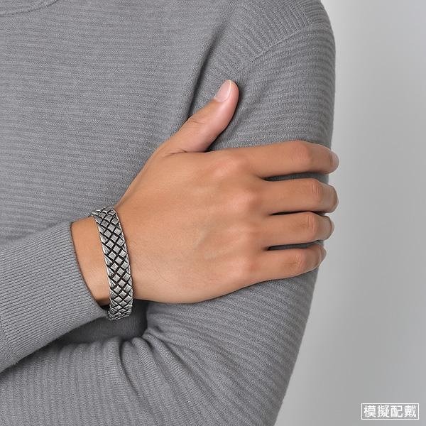 《QBOX 》FASHION 飾品【TSB562358】精緻個性復古百搭菱紋編織格紋S925純銀手鍊/手環-細節圖9