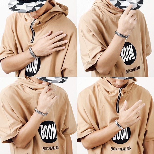 《QBOX 》FASHION 飾品【BK113830】 個性「梵音護佑」佛紋與機械風鈦鋼手鍊/手環(二款)-細節圖10