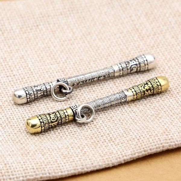 《QBOX 》FASHION 飾品【TSC529153】精緻個性創意大聖如意金箍棒S925純銀項鍊/泰銀吊墬-細節圖7