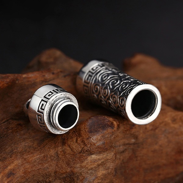 《 QBOX 》FASHION 飾品【TSC58171】精緻個性復古「梵文護佑」六字真言嘎烏盒S925純銀墬子項鍊/掛飾-細節圖6