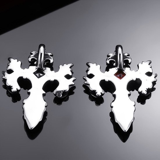 《 QBOX 》FASHION 飾品【C10BP8-085】精緻個性復古鋯石雙邊龍十字架鑄造鈦鋼墬子項鍊-細節圖5