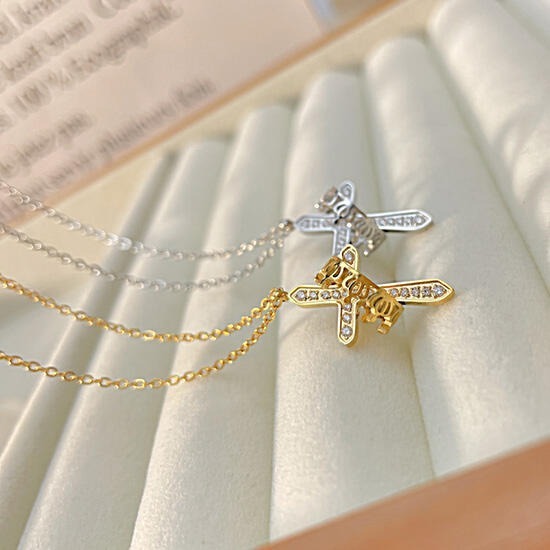 《QBOX 》FASHION 飾品【C23N2244】精緻個性百搭CNC鑲嵌鋯石皇冠十字架鈦鋼墬子項鍊-細節圖3