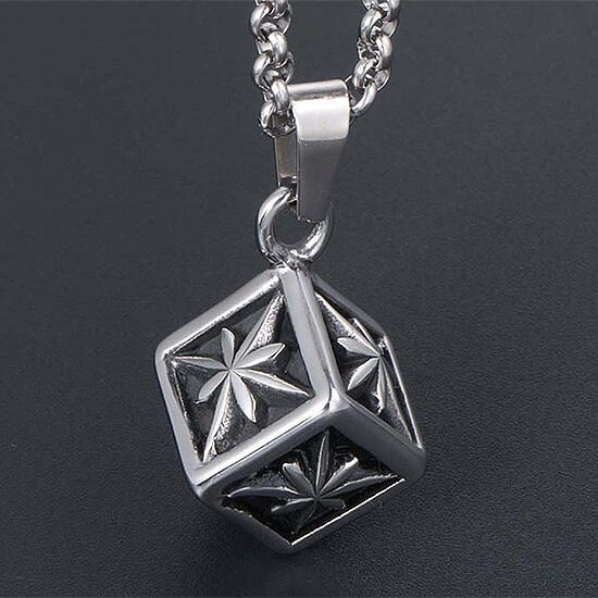 《QBOX 》FASHION 飾品【CSP652】精緻個性復古立方體米字方塊鑄造鈦鋼墬子項鍊/掛飾-細節圖3