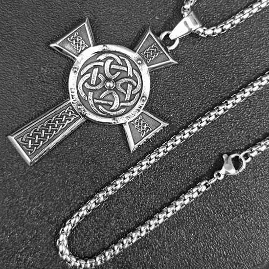 《QBOX 》FASHION 飾品【CBP8-1048】精緻個性復古維京十字架鑄造鈦鋼墬子項鍊/吊飾-細節圖3