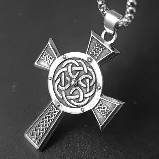 《QBOX 》FASHION 飾品【CBP8-1048】精緻個性復古維京十字架鑄造鈦鋼墬子項鍊/吊飾-細節圖4