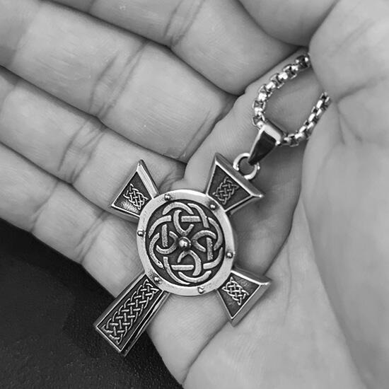 《QBOX 》FASHION 飾品【CBP8-1048】精緻個性復古維京十字架鑄造鈦鋼墬子項鍊/吊飾-細節圖6