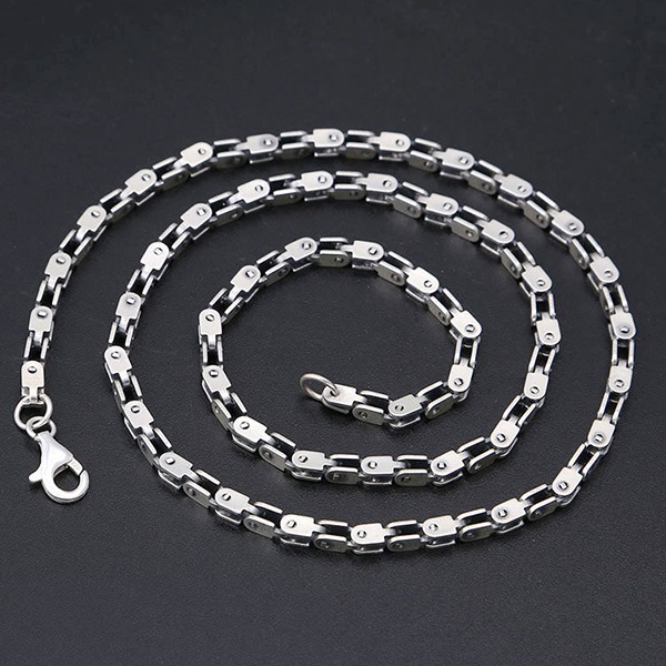 《 QBOX 》FASHION 飾品【TSN586580】精緻個性「機械風鎧甲」竹節鎖片環扣S925純銀項鍊-細節圖3