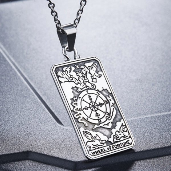 《QBOX 》FASHION 飾品【C10BP8-219】精緻個性神秘浮雕塔羅牌鑄造鈦鋼墬子項鍊/掛飾-細節圖5