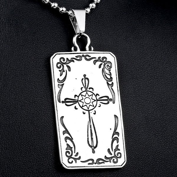 《QBOX 》FASHION 飾品【C10BP8-219】精緻個性神秘浮雕塔羅牌鑄造鈦鋼墬子項鍊/掛飾-細節圖6