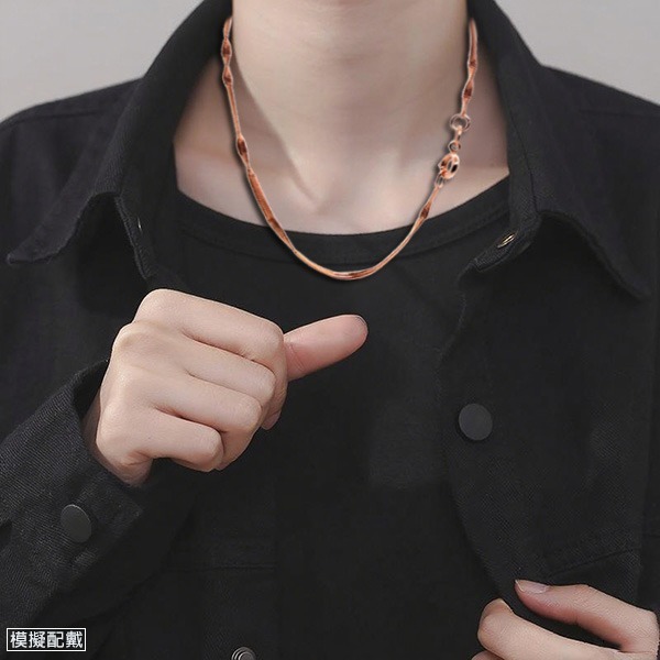 《 QBOX 》FASHION 飾品【NG587198】精緻百搭「柔金絮語」玫瑰金編織鎖骨鏈-細節圖7