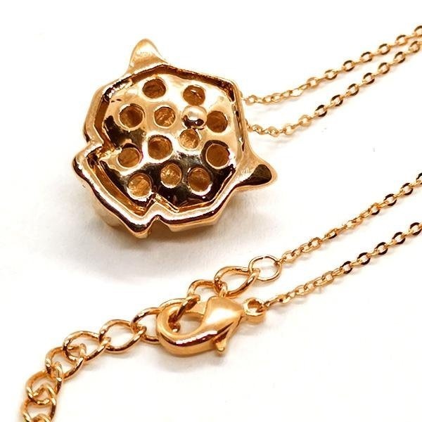 《QBOX 》FASHION 飾品【C5814064】精緻個性「閃耀豹影」玫瑰金滿鑽豹頭墬子項鍊/鎖骨鍊-細節圖4