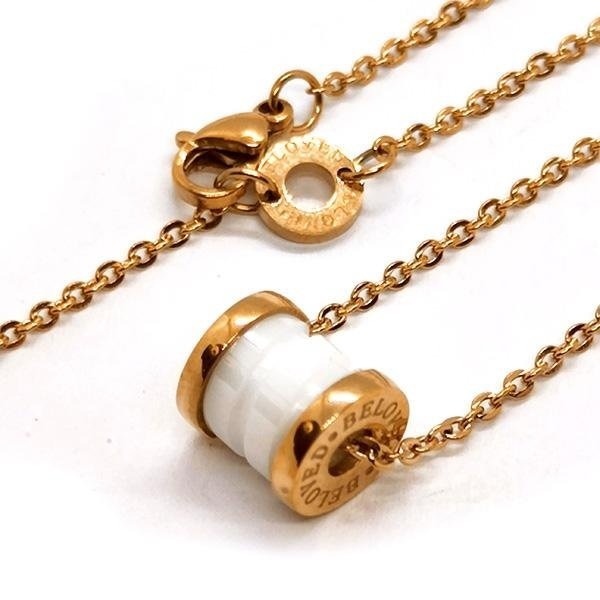 《QBOX 》FASHION 飾品【C5814014】精緻個性簡約「金環素語」玫瑰金陶瓷墬子項鍊/鎖骨鍊-細節圖3