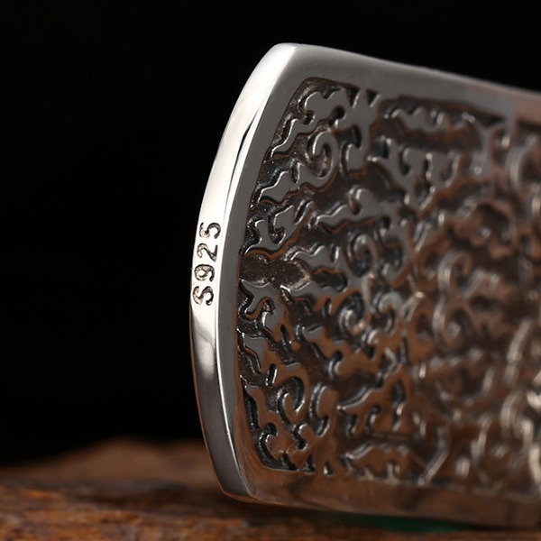 《 QBOX 》FASHION 飾品【TSC5815133】精緻個性「金剛護佑」藏傳十字金剛杵方牌S925純銀墬子項鍊/-細節圖7