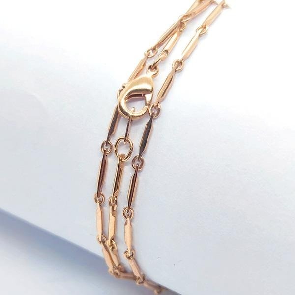 《 QBOX 》FASHION 飾品【NG5818158】精緻百搭玫瑰金簡約竹節項鍊/鎖骨鍊-細節圖3