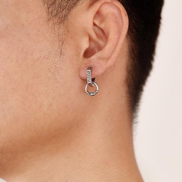 《 QBOX 》FASHION 飾品【E25N1080】精緻個性復古嘻哈風圖紋幾何形鈦鋼耳環/耳飾-細節圖9