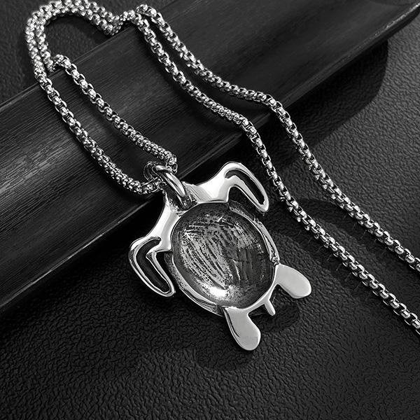 《 QBOX 》FASHION 飾品【C25N2597】精緻個性「龜速悠然」立體海龜鈦鋼墬子項鍊/掛飾-細節圖5