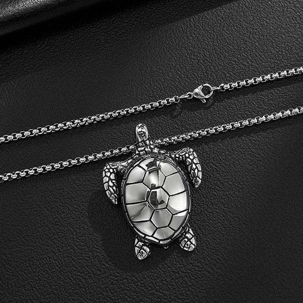 《 QBOX 》FASHION 飾品【C25N2597】精緻個性「龜速悠然」立體海龜鈦鋼墬子項鍊/掛飾-細節圖6