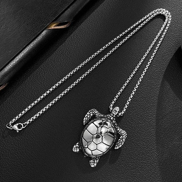 《 QBOX 》FASHION 飾品【C25N2597】精緻個性「龜速悠然」立體海龜鈦鋼墬子項鍊/掛飾-細節圖7