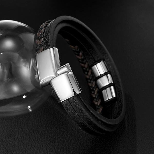 《 QBOX 》FASHION 飾品【L25N1636】 精緻個性「征途指南」圓形指南針鈦鋼磁扣頭手鍊/手環-細節圖7