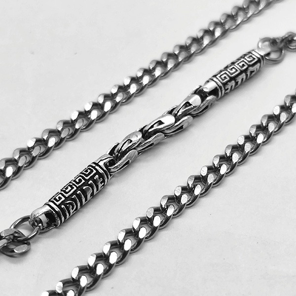 《 QBOX 》FASHION 飾品【N5827298】個性「長城古韻」純銀回紋鏈鈦鋼項鍊/鋼鍊條-細節圖3