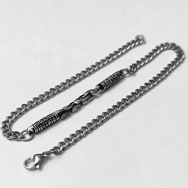 《 QBOX 》FASHION 飾品【N5827298】個性「長城古韻」純銀回紋鏈鈦鋼項鍊/鋼鍊條-細節圖5