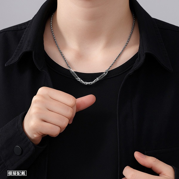《 QBOX 》FASHION 飾品【N5827298】個性「長城古韻」純銀回紋鏈鈦鋼項鍊/鋼鍊條-細節圖8