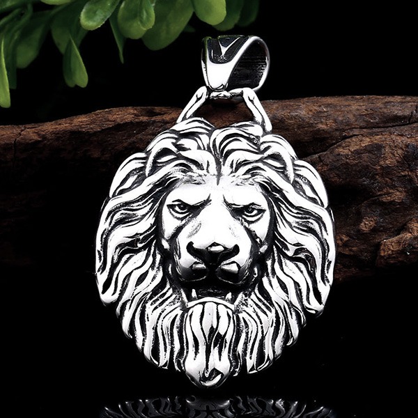 《QBOX 》FASHION 飾品【CBP8-485】精緻個性「獅王榮耀」獅頭鑄造鈦鋼墬子項鍊/掛飾-細節圖3