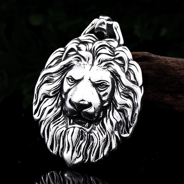 《QBOX 》FASHION 飾品【CBP8-485】精緻個性「獅王榮耀」獅頭鑄造鈦鋼墬子項鍊/掛飾-細節圖4