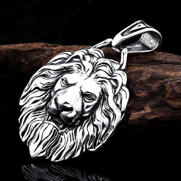 《QBOX 》FASHION 飾品【CBP8-485】精緻個性「獅王榮耀」獅頭鑄造鈦鋼墬子項鍊/掛飾-細節圖5