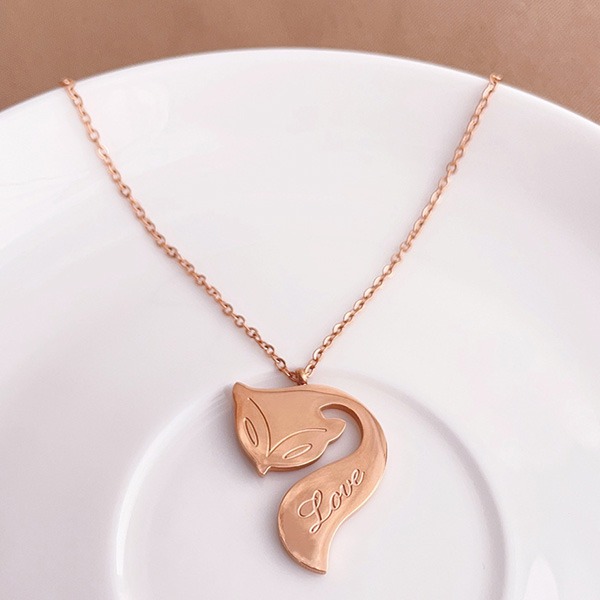 《QBOX 》FASHION 飾品【C5814060】精緻個性「魅影狐光」玫瑰金狐狸吊墜項鍊/鎖骨鍊-細節圖6