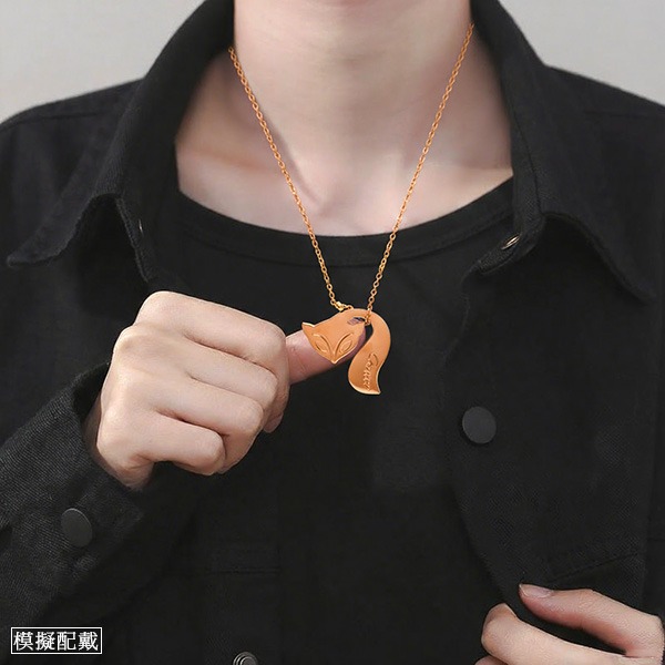 《QBOX 》FASHION 飾品【C5814060】精緻個性「魅影狐光」玫瑰金狐狸吊墜項鍊/鎖骨鍊-細節圖8