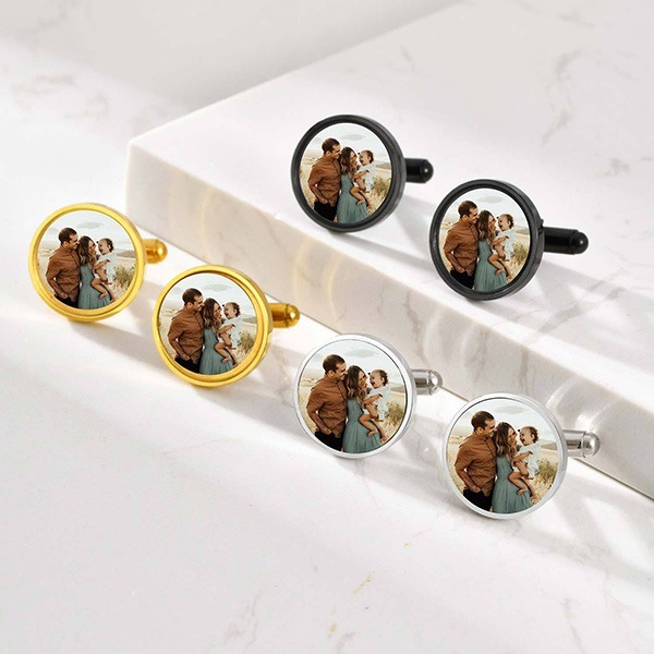 《 QBOX 》FASHION 飾品【GCL-057】精緻個性「專屬映刻」定製鈦鋼袖扣(三色)-細節圖3