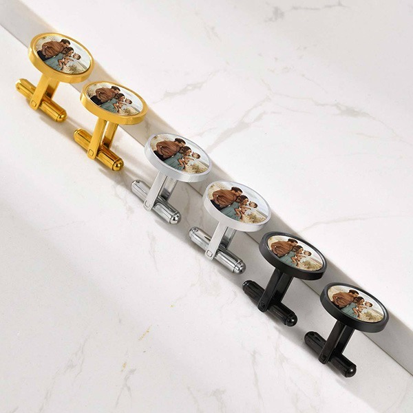 《 QBOX 》FASHION 飾品【GCL-057】精緻個性「專屬映刻」定製鈦鋼袖扣(三色)-細節圖5