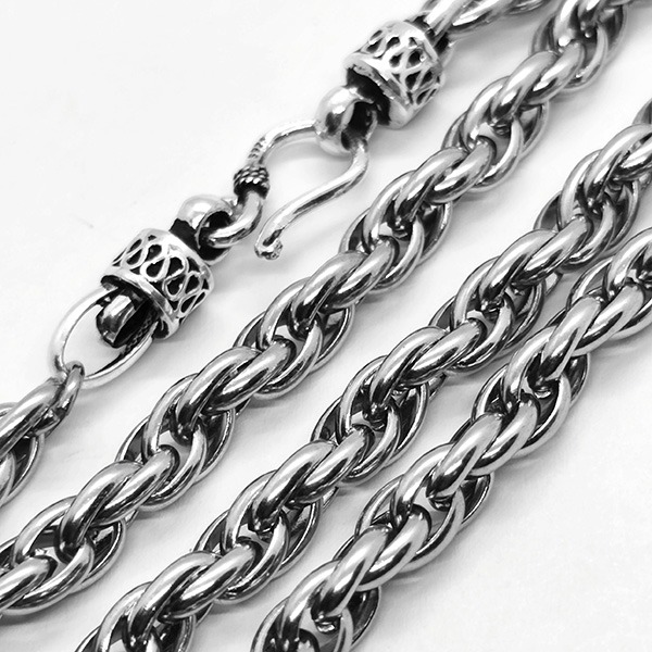 《QBOX 》FASHION 飾品【N591398】精緻個性純銀魚鉤編織環圈鈦鋼項鍊/鋼鍊條-細節圖4