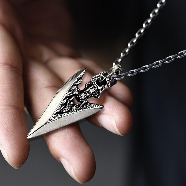 《 QBOX 》FASHION 飾品【TSC5815207】精緻個性「鋒芒破界」復古戰矛S925純銀墬子項鍊/掛飾-細節圖7