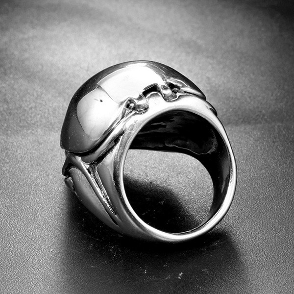 《 QBOX 》FASHION 飾品【RBR8-821】精緻個性「幽靈戰骸」暗黑機械骷髏鑄造鈦鋼戒指/戒環-細節圖6