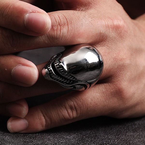 《 QBOX 》FASHION 飾品【RBR8-821】精緻個性「幽靈戰骸」暗黑機械骷髏鑄造鈦鋼戒指/戒環-細節圖8