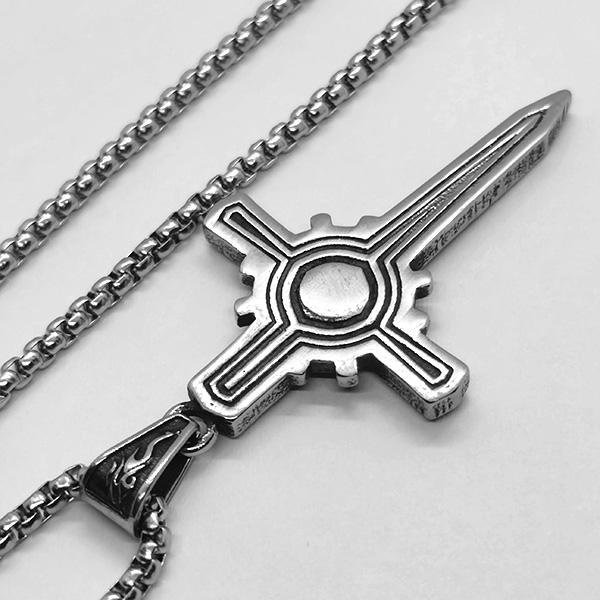 《QBOX 》FASHION 飾品【CBP8-677】精緻個性復古「機械聖芒」機械十字架鈦鋼墬子項鍊/掛飾-細節圖4